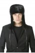 Black mink fur hat Russian style